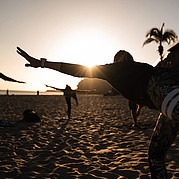 Yoga at the beach with our Yoga teacher Yoga at the beach with our Yoga teacher