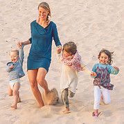 Family surf camp, sand dune of Morro Jable