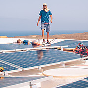 Surfcamp with climate-neutral energy supply through own photovoltaic system Surfcamp with climate-neutral energy supply through own photovoltaic system