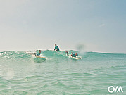 Surfing at surf spot Esquinzo